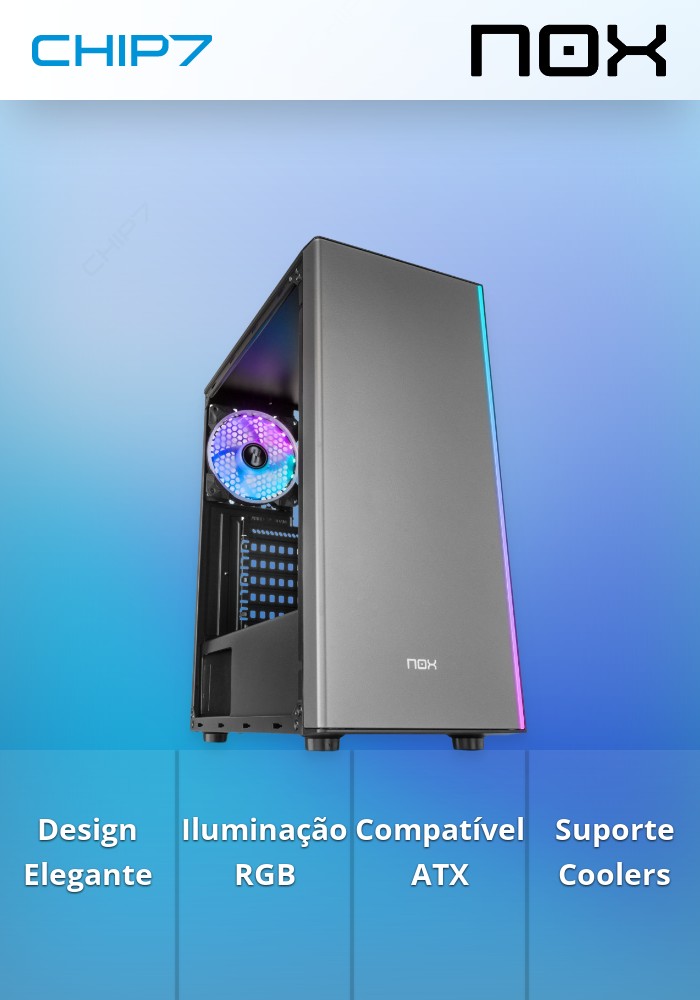Caixa NOX Infinity Omega Glass RGB Black ATX