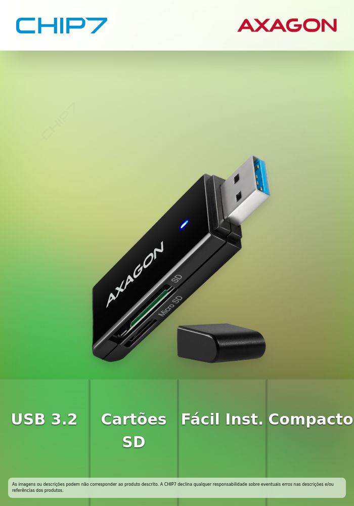 Leitor cartões interno AXAGON CRE-S2N USB-A 3.2 SD/microSD