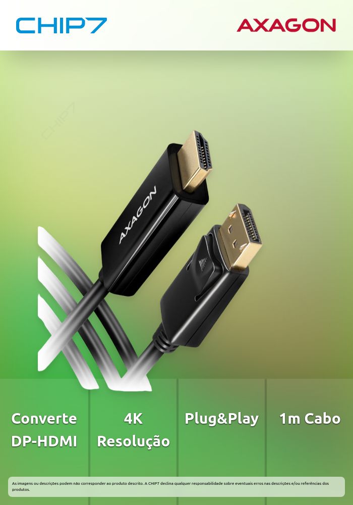 Adaptador AXAGON RVD-HI14C2 DisplayPort > HDMI 1.4 cable 1.
