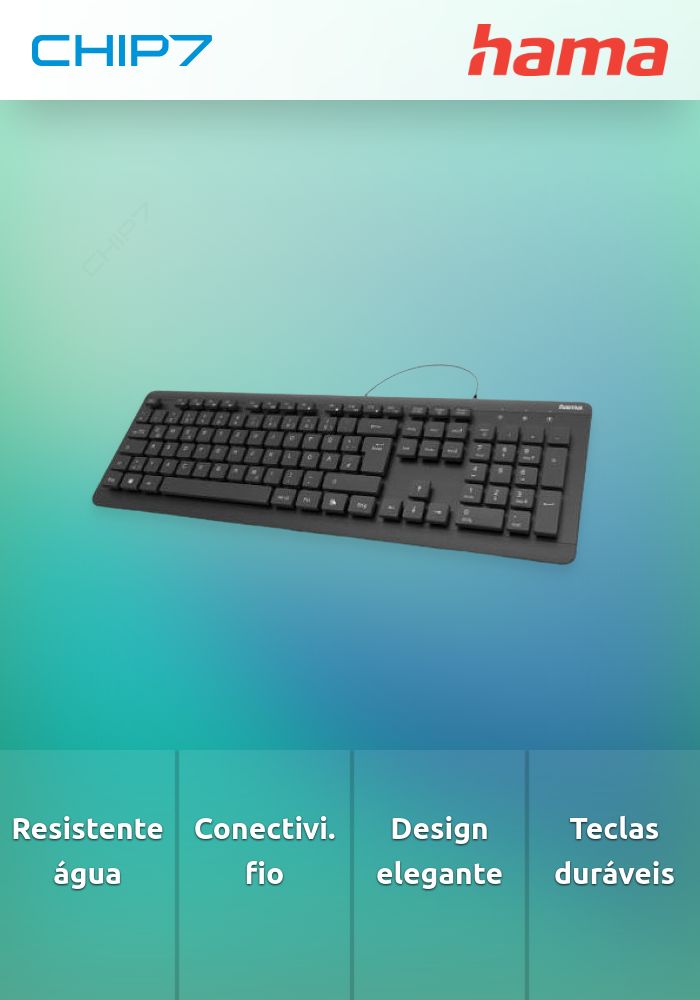 Teclado HAMA KZ-600, à prova de água, com cabo, black