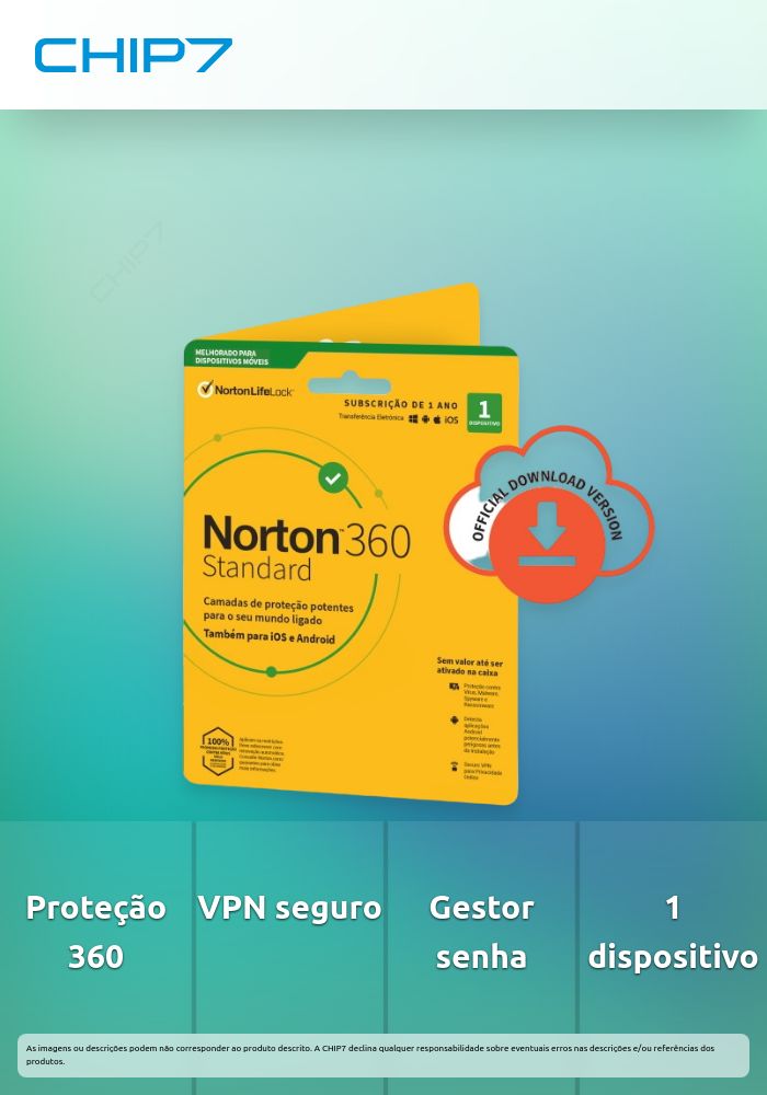 Antivírus Norton 360 Standard 2021 | 1 dispositivo | 1 Ano | Secure VPN e Password Manager | PC, Mac ou dispositivo móvel