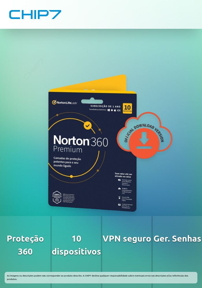 Antivírus Norton 360 Premium 2021 | 10 dispositivos | 1 Ano | Secure VPN e Password Manager | PCs, Mac, smartphones e tablets
