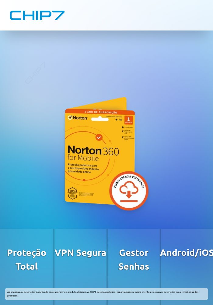 ANTIVÍRUS NORTON 360 MOBILE 2021 | 1 DISPOSITIVO | 1 ANO | SECURE VPN E PASSWORD MANAGER | ANDROID E IOS