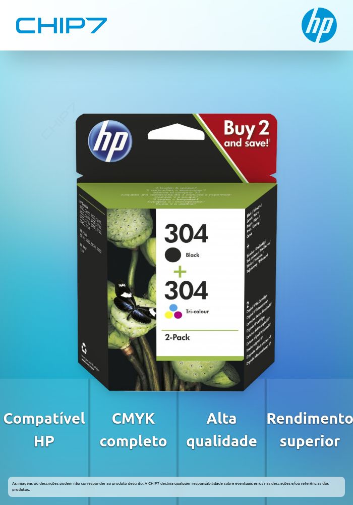 PACK 4 TINTAS CMYK HP 304
