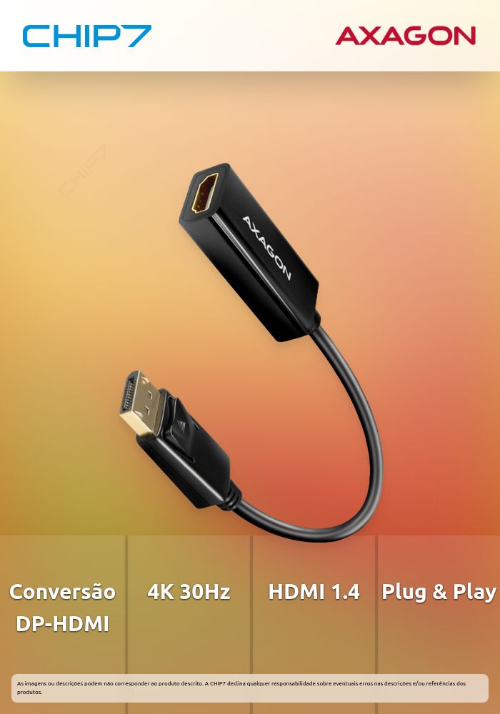 Adaptador AXAGON RVD-HI14N DisplayPort > HDMI 1.4, 4K/30Hz