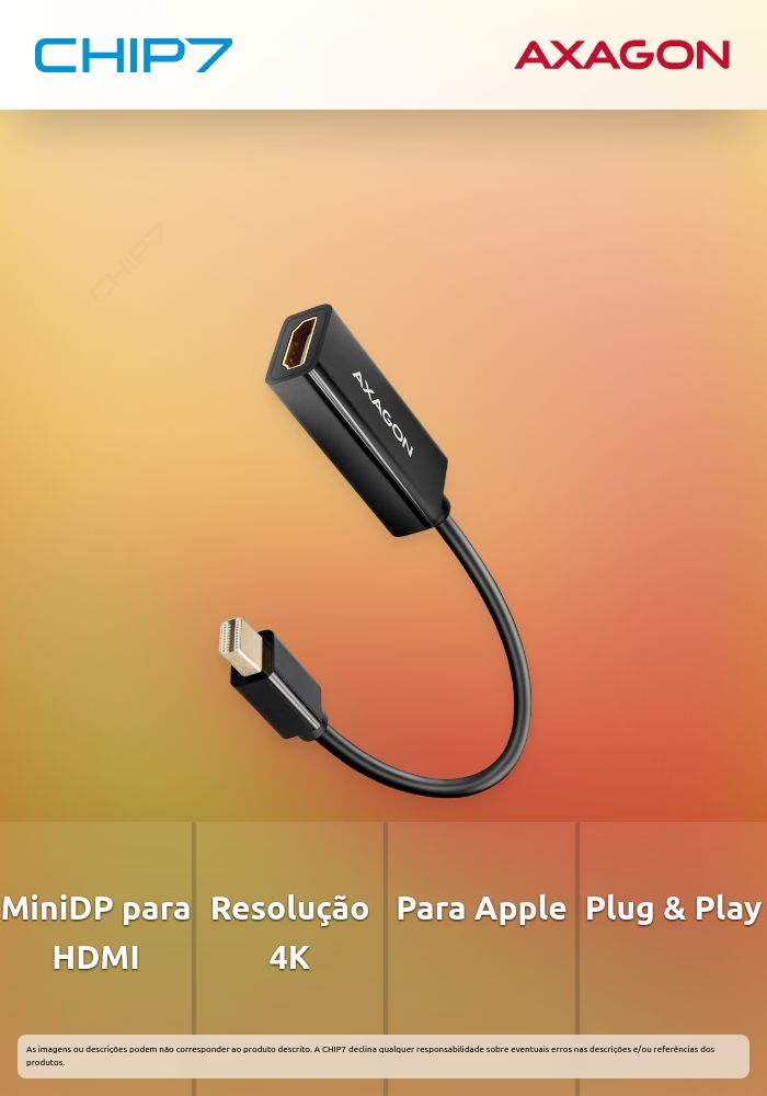 Adaptador AXAGON RVDM-HI14N Mini DP > HDMI 1.4 4K/30Hz