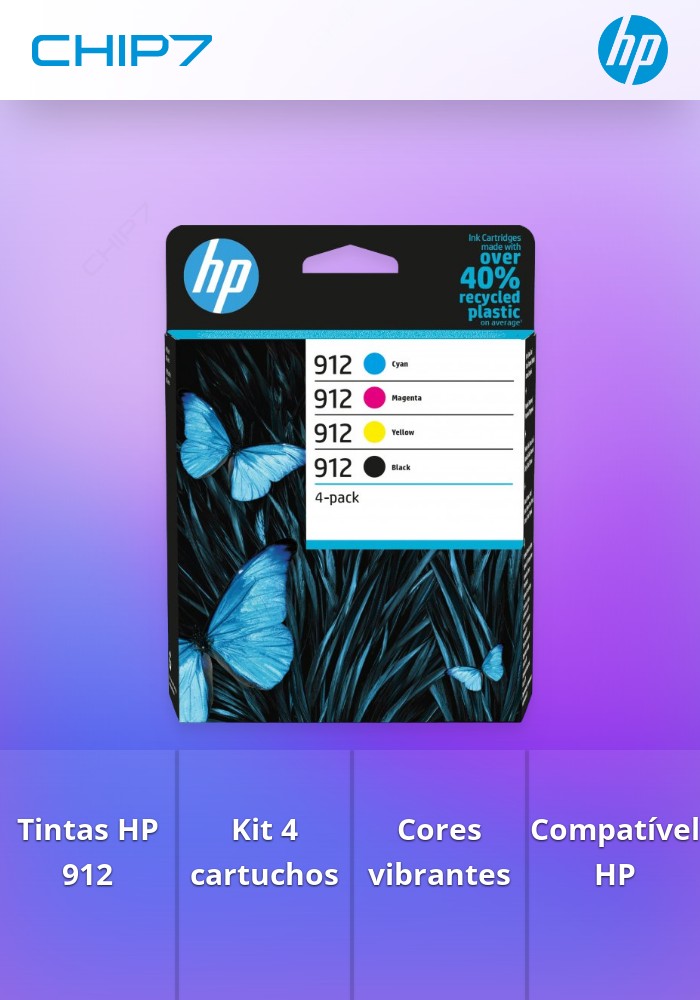 HP 912 CMYK Original Ink Cartridge 4-Pack
