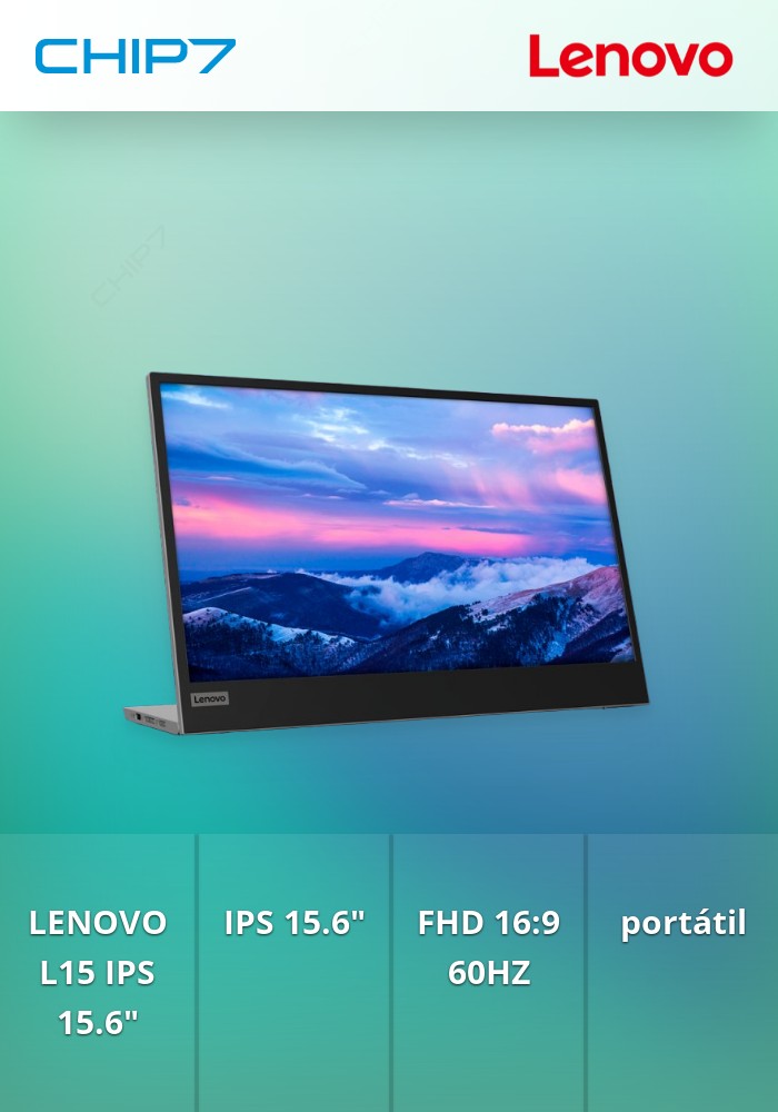 Monitor Portátil Lenovo L15 IPS 15.6