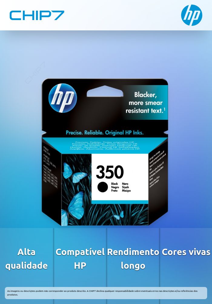HP 350 Black Inkjet Print Cartridge with Vivera Ink