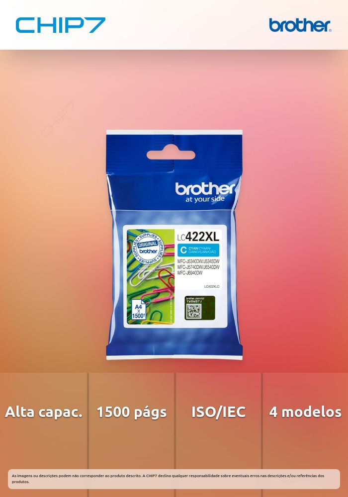 BROTHER TINTEIRO AZUL LC422XLC