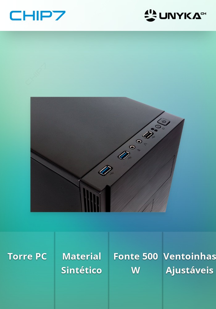 UNYKA CAIXA MATX GREY RAIN EVO  BLACK 500W