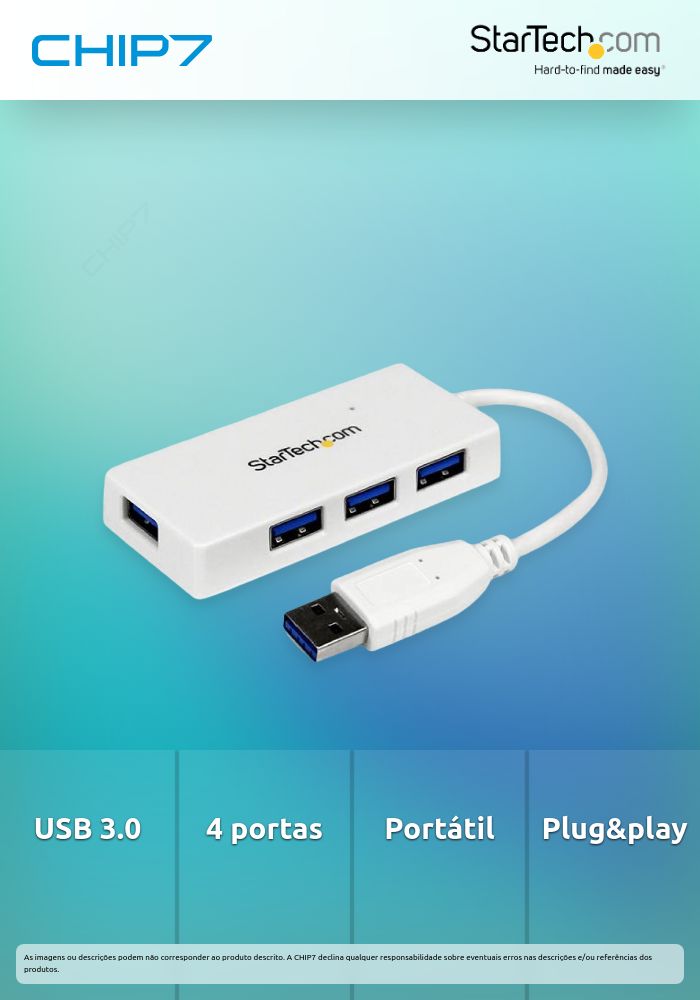 HUB USB 3.0 4 PUERTOS BLANCO