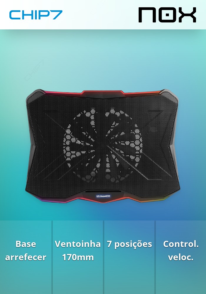 Base Nox Pro Stand RGB Laptop Cooling 17.3