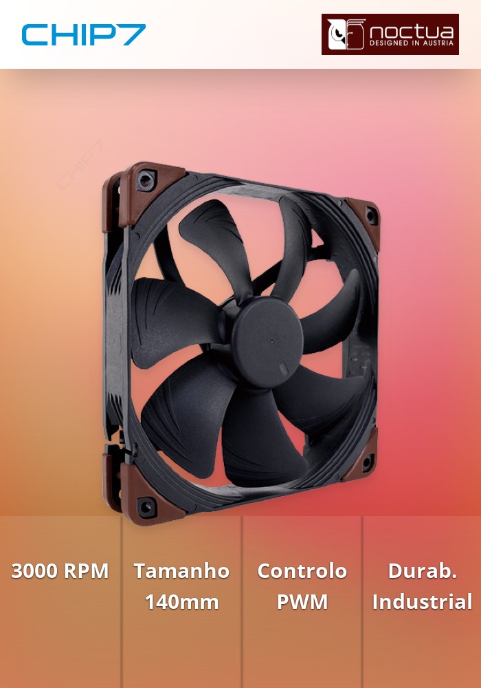Noctua NF-A14 Industrial PPC - Ventoinha PWM 3000 RPM 140 mm