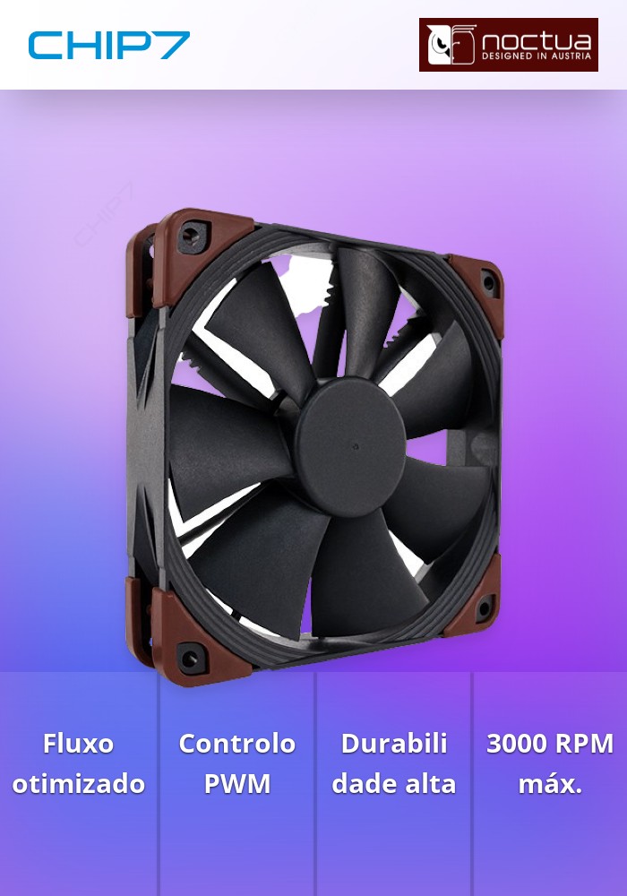 Noctua NF-F12 Industrial PPC - Ventoinha PWM 3000 RPM 120 mm