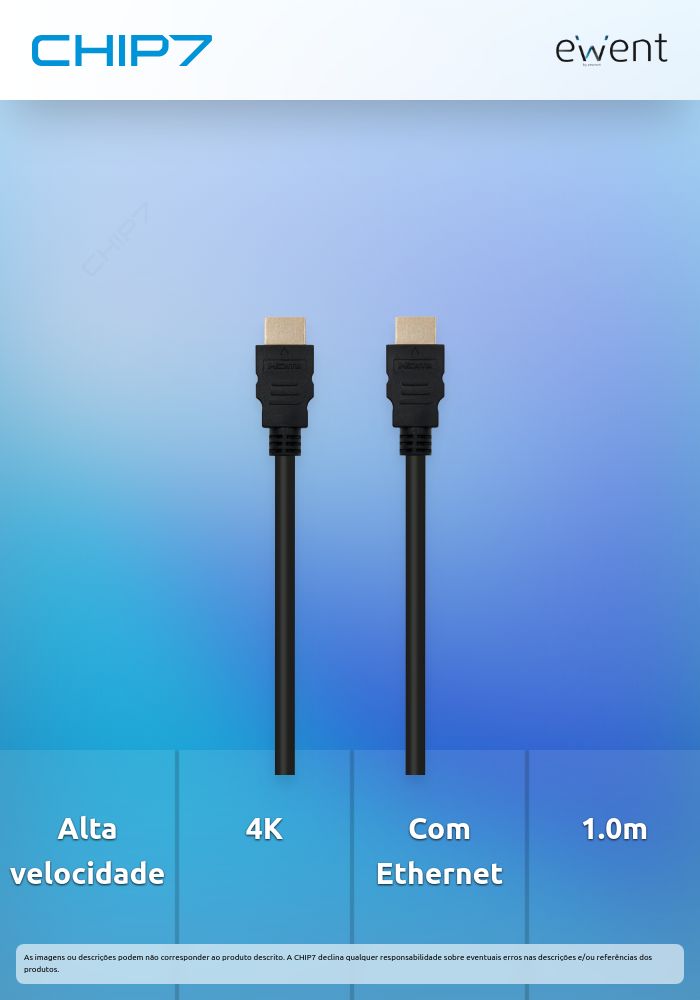 Cabo SOHO HDMI 1.4 de alta velocidade com Ethernet 1.0m, preto, 4K » válido até nova comunicação