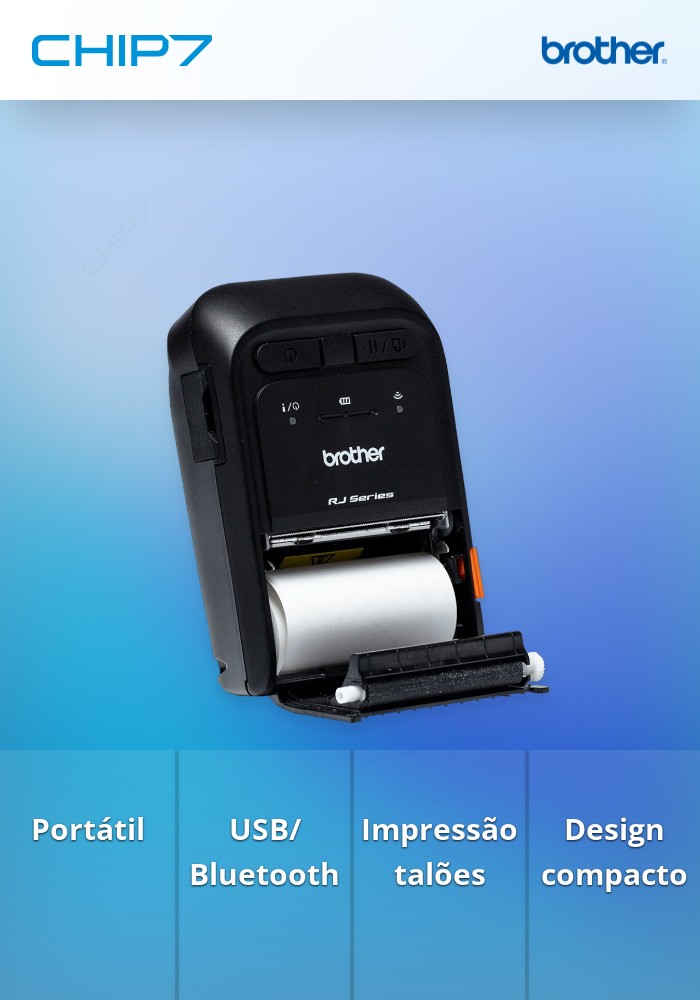 Impressora de Etiquetas & Talões BROTHER Portátil RJ-2035 - USB / Bluetooth