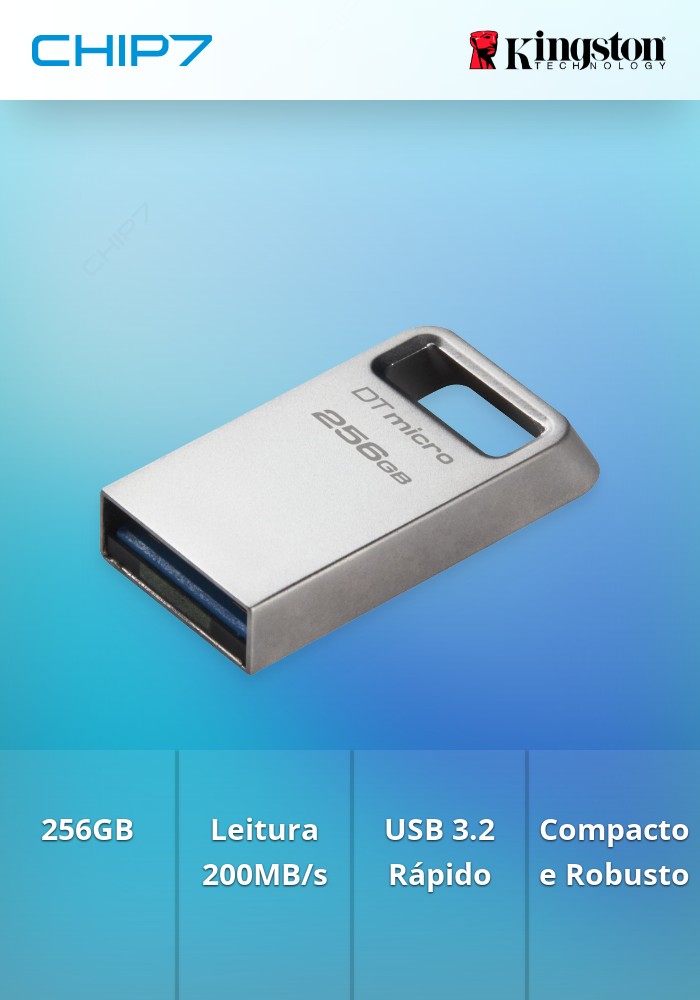 Pen Drive 256GB DataTraveler Micro 200MB/S METAL USB 3.2 GEN 1
