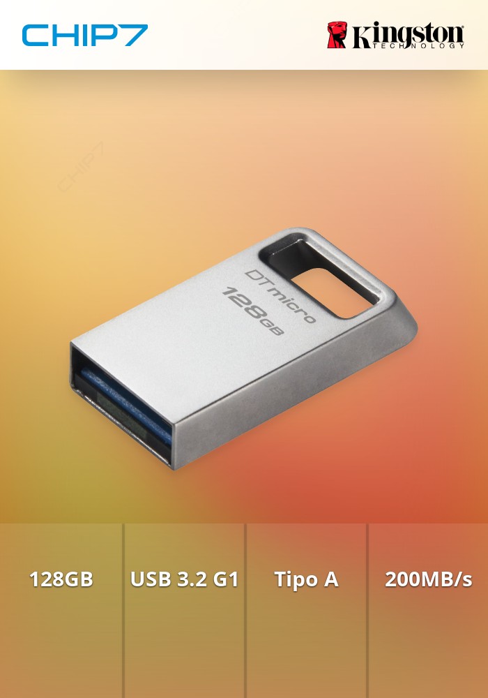 Pen Drive 128GB DataTraveler Micro 200MB/S METAL USB 3.2 GEN 1