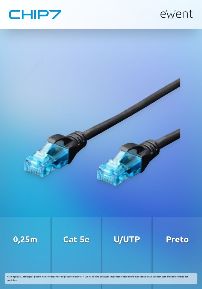 Cabo de rede CAT 5e U/UTP 0.25m preto » válido até nova comunicação