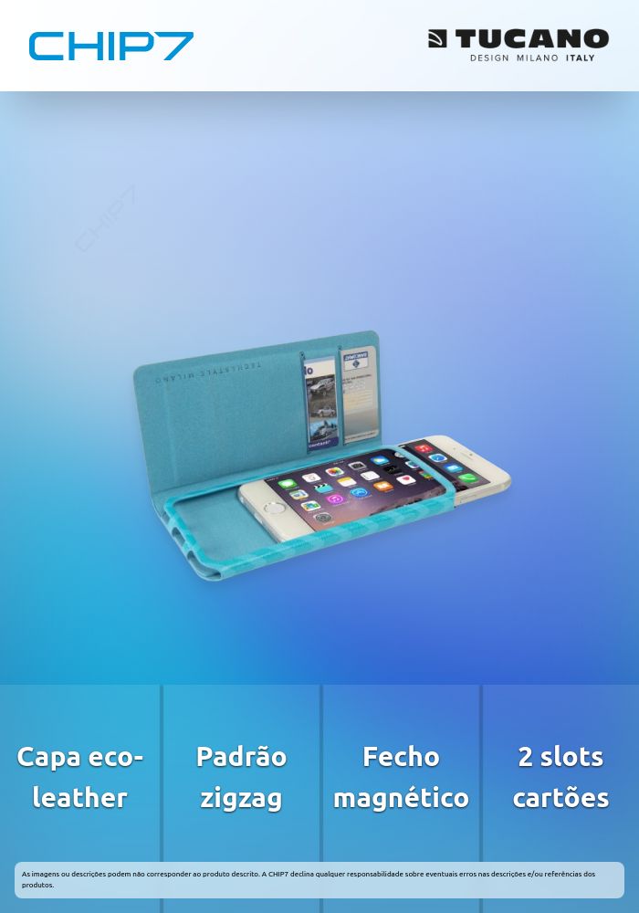 Tucano - Leggero Zigzag iPhone 6/6s (light blue)