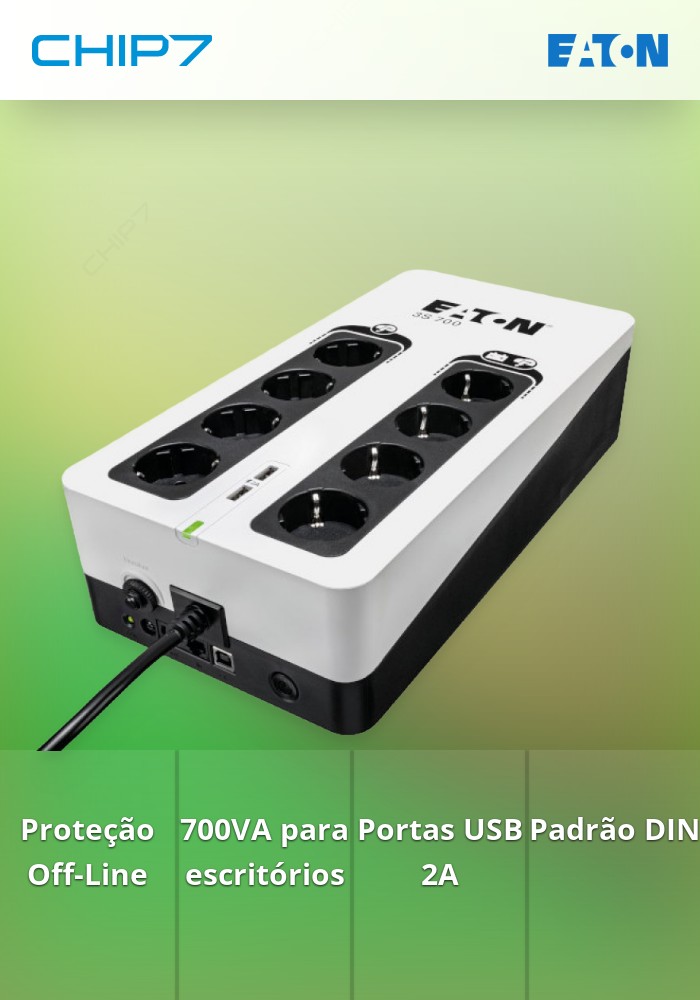 UPS Eaton 3S700D 3S 700 DIN Off-Line 2x 2A USB