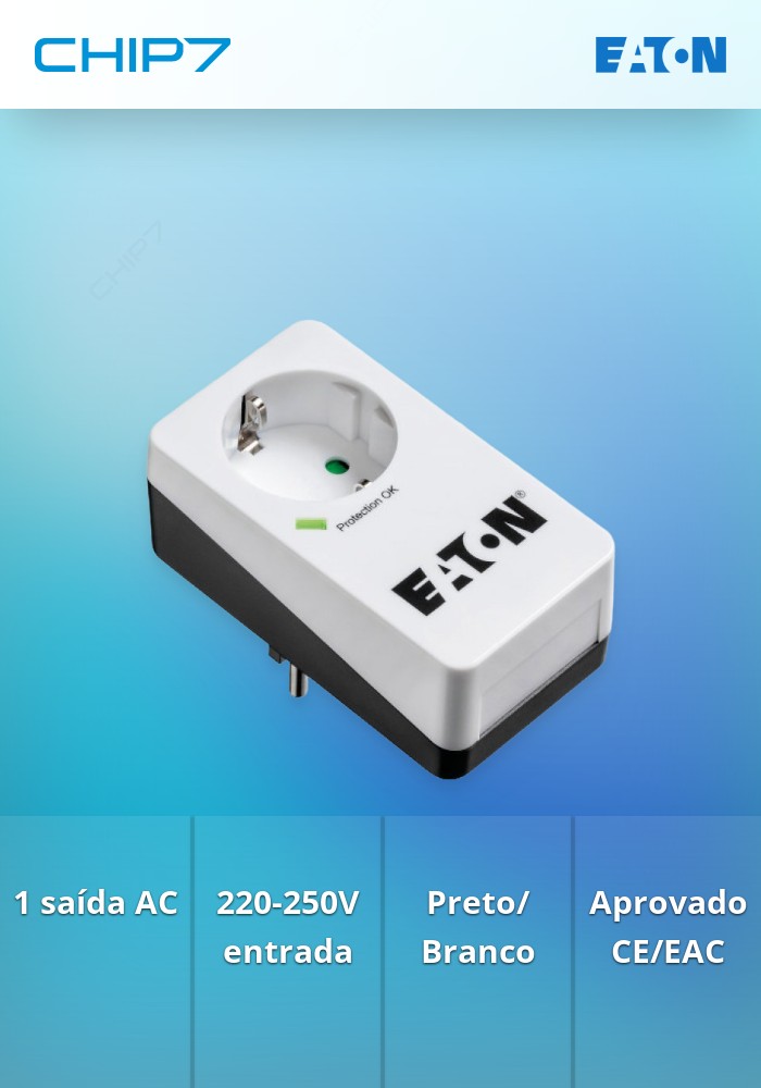 Bloco de 1 Tomada EATON Protection Box 1 DIN - PB1D