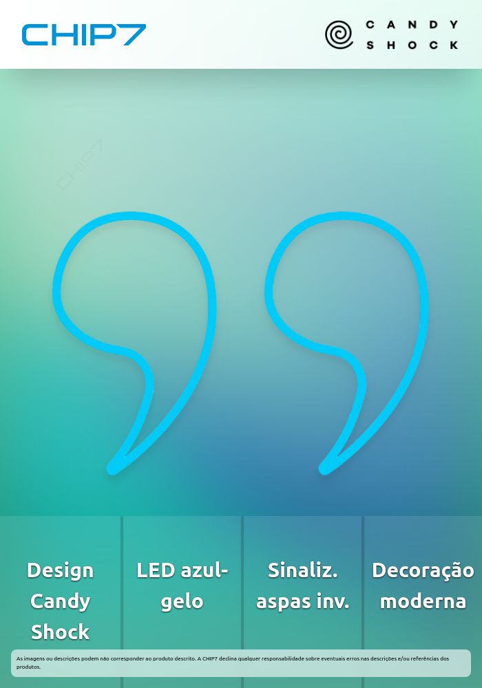 Candy Shock - Led Sign  40 Inverted Commas (ice blue)