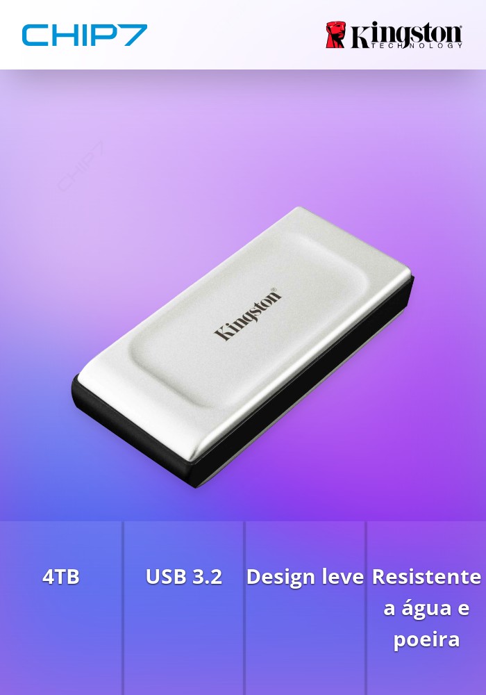 4TB SSD Externo Kingston USB 3.2 Portable XS2000 | CHIP7
