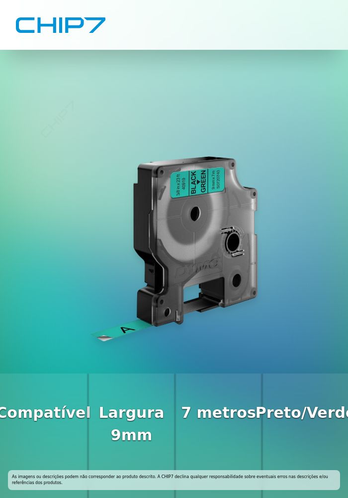 D1 - CINTAS DYMO 9MMX7M NEG/VERD