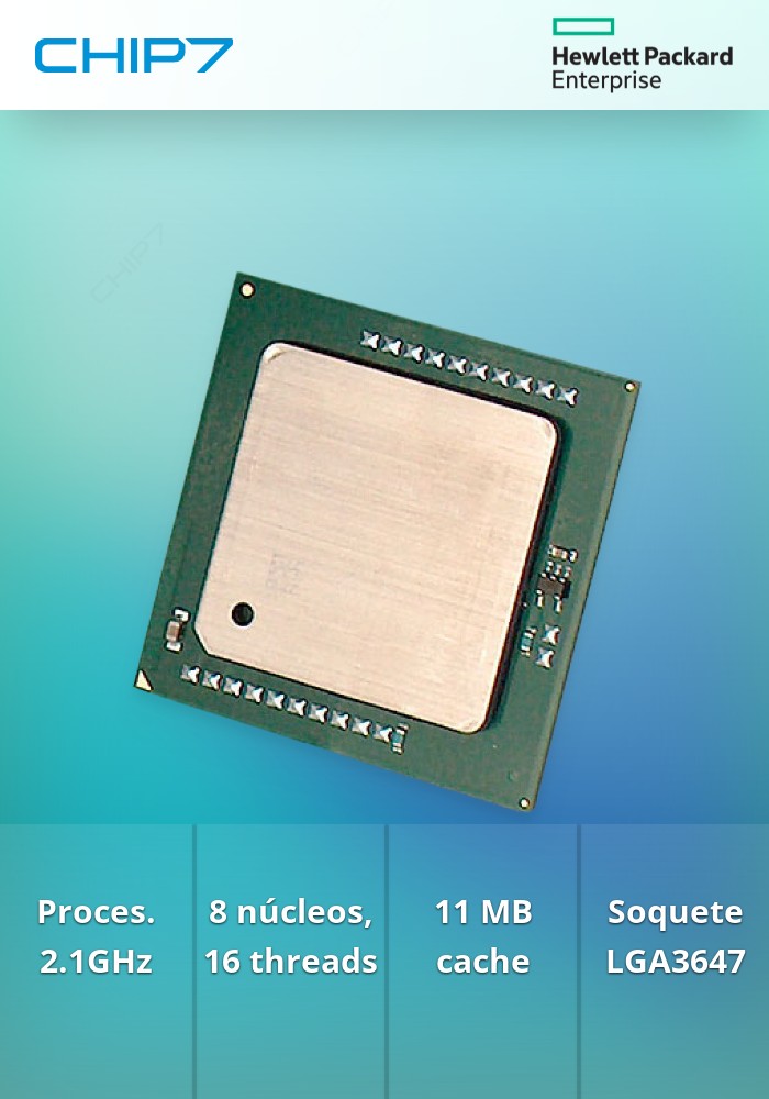 Intel Xeon Silver 4208 - 2.1 GHz - 8 núcleos - 16 threads - 11 MB cache - LGA3647 Socket - para ProLiant ML350 Gen10