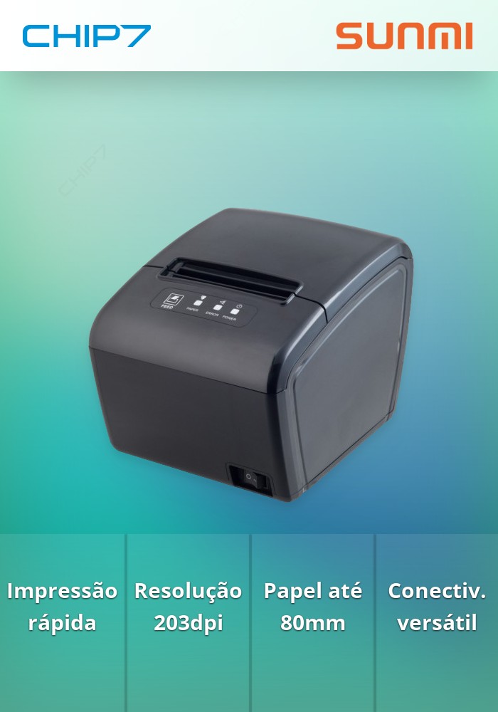 Impressora DDIGITAL Térmica S260M 203dpi 80mm c/ Corte - USB / Serie / LAN / Bluetooth