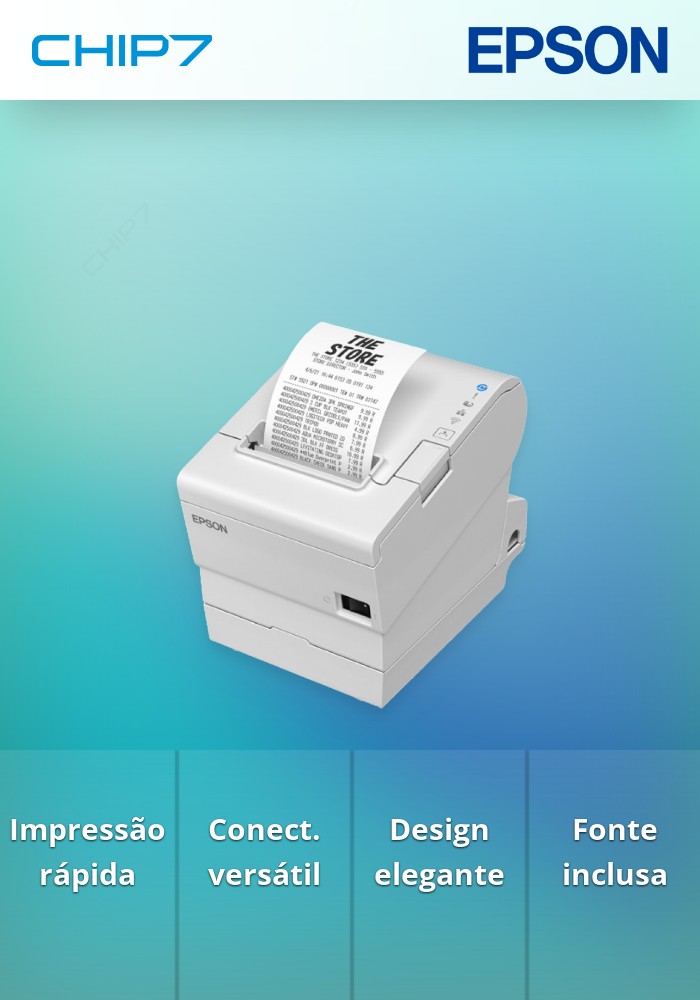 EPSON TM-T88VII (111) USB ETHERNET USB SERIE PS BRANCA C/FONTE