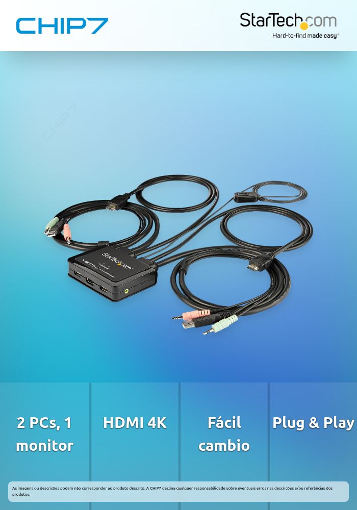 SWITCH KVM DE 2 PUERTOS HDMI
