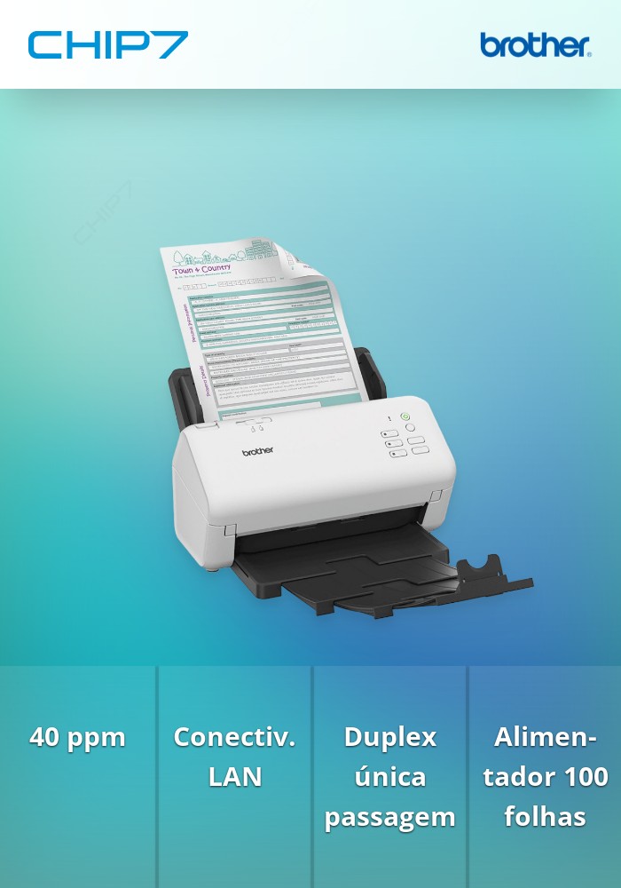 Scanner BROTHER Departamental ADS4300N - LAN