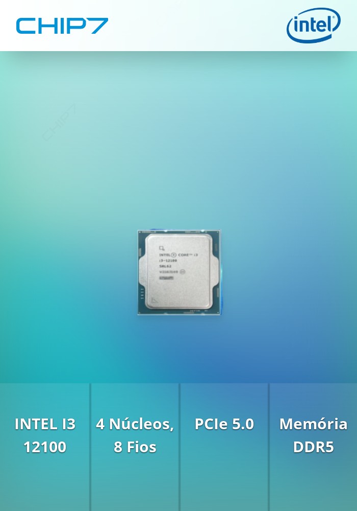 intel® Core i3-12100 - Régua - Sem Cooler - preço válido para unid