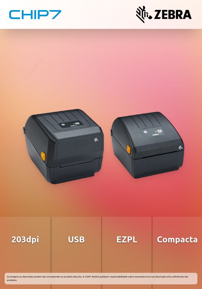 Impressora Térmica Direta ZEBRA ZD220, 203 dpi, USB EZPL