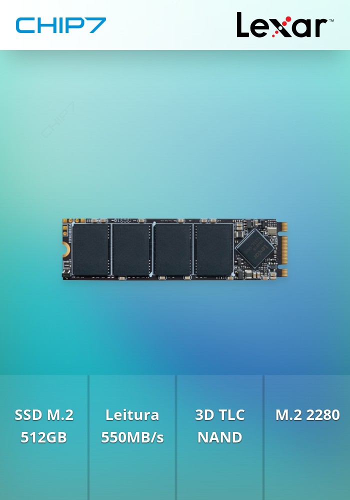 DISCO SSD 2280 LEXAR NM100 512GB, SATA III (6Gbps), 550/440MB