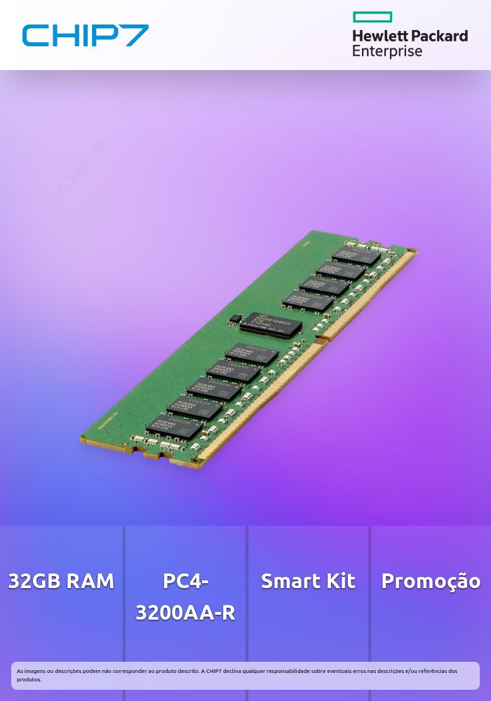 HPE 32GB 2RX4 PC4-3200AA-R Smart Kit  - preço válido p/ unidades faturadas até 5 de abril ou fim de stock
