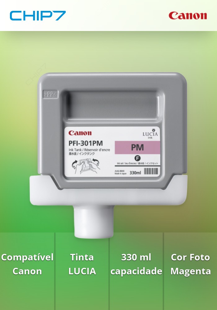 Tinteiro Canon PFI-301PM Foto Magenta