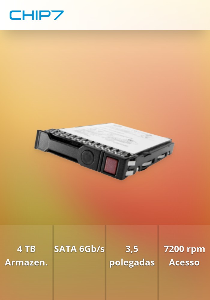 HPE Midline - Disco rígido - 4 TB - intercambiável a quente - Perfil Baixo LFF de 3,5