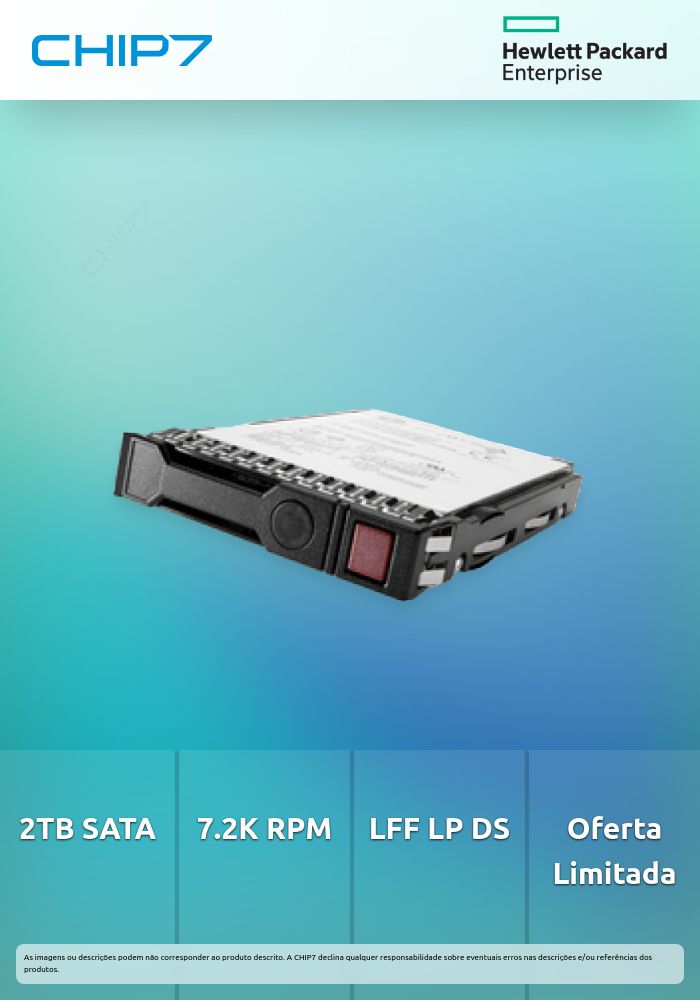 HPE Midline - Disco rígido - 2 TB - intercambiável a quente - Perfil Baixo LFF de 3,5