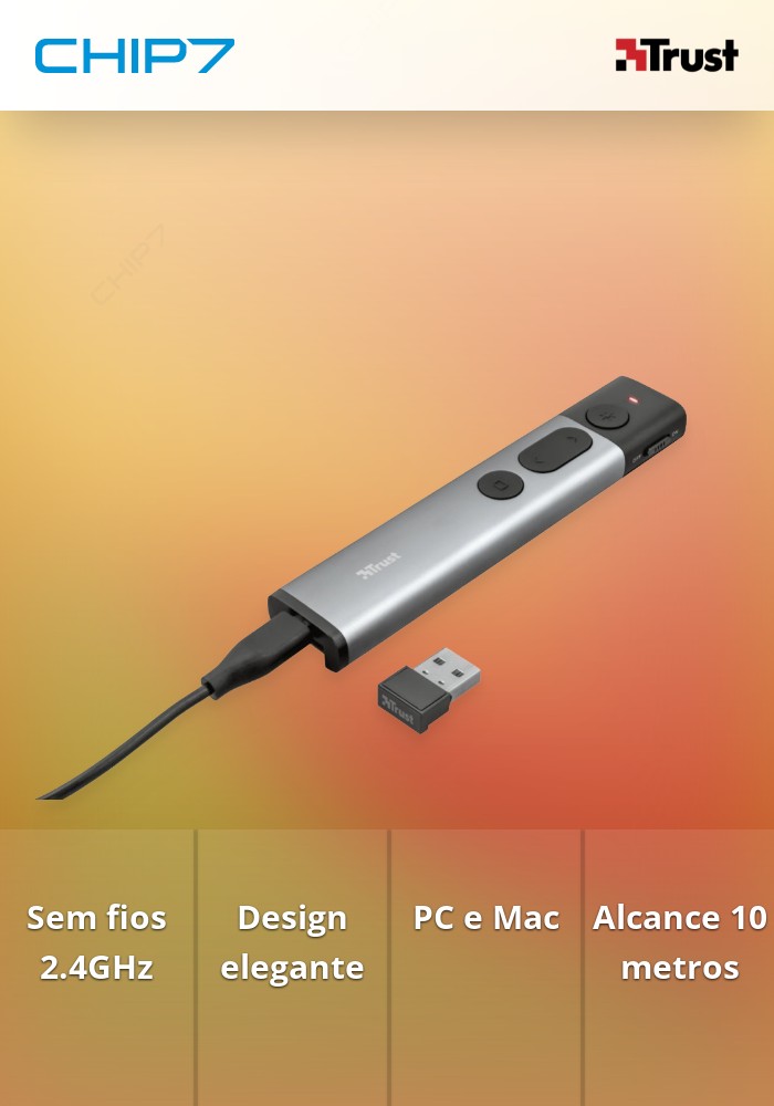 Trust Apresentador Kazun sem Fios Cinzento / Preto