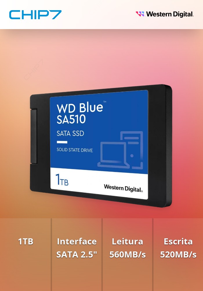 SSD 2.5 SATA WD 1TB Blue SA510 -560R/520W-90K/82K IOPs