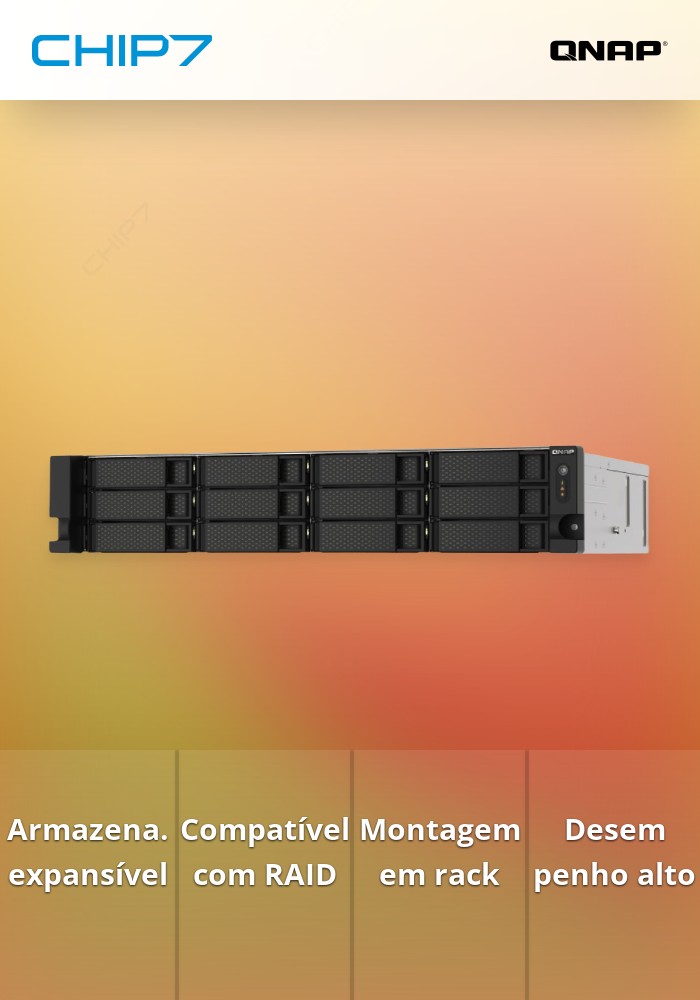 NAS QNAP 12 Baías Montagem em Rack