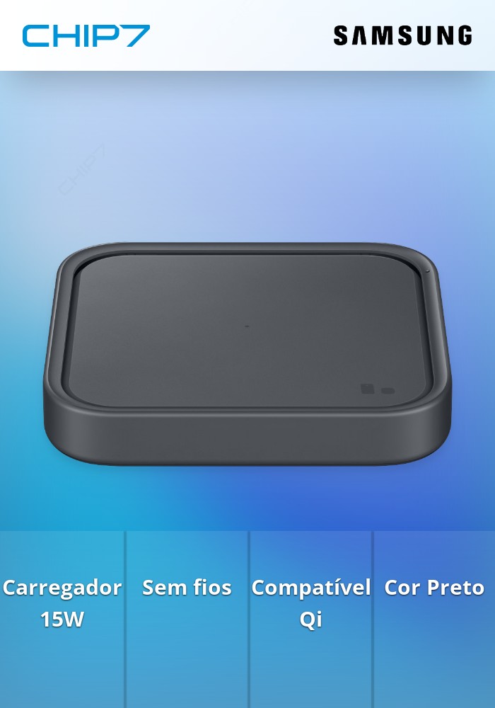Carregador Wireless Samsung Fast Charger 15W Cinzento