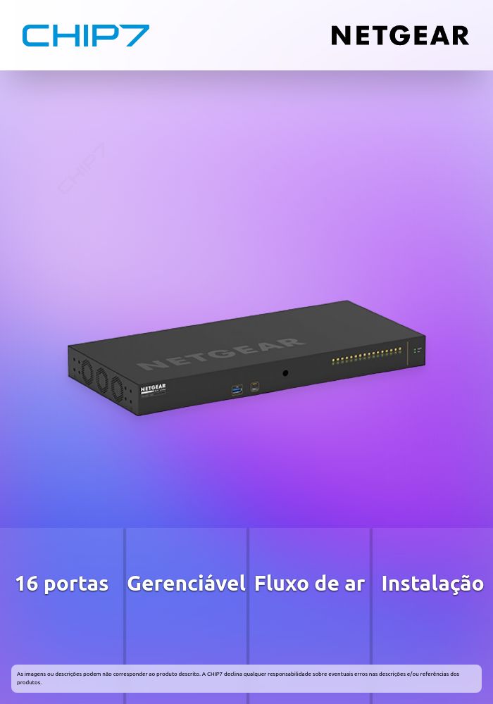 NETGEAR AV Line M4250-16XF - Interruptor - L3 - Administrado - 16 x 10 Gigabit SFP+ - fluxo de ar lado para lado - montável em trilho