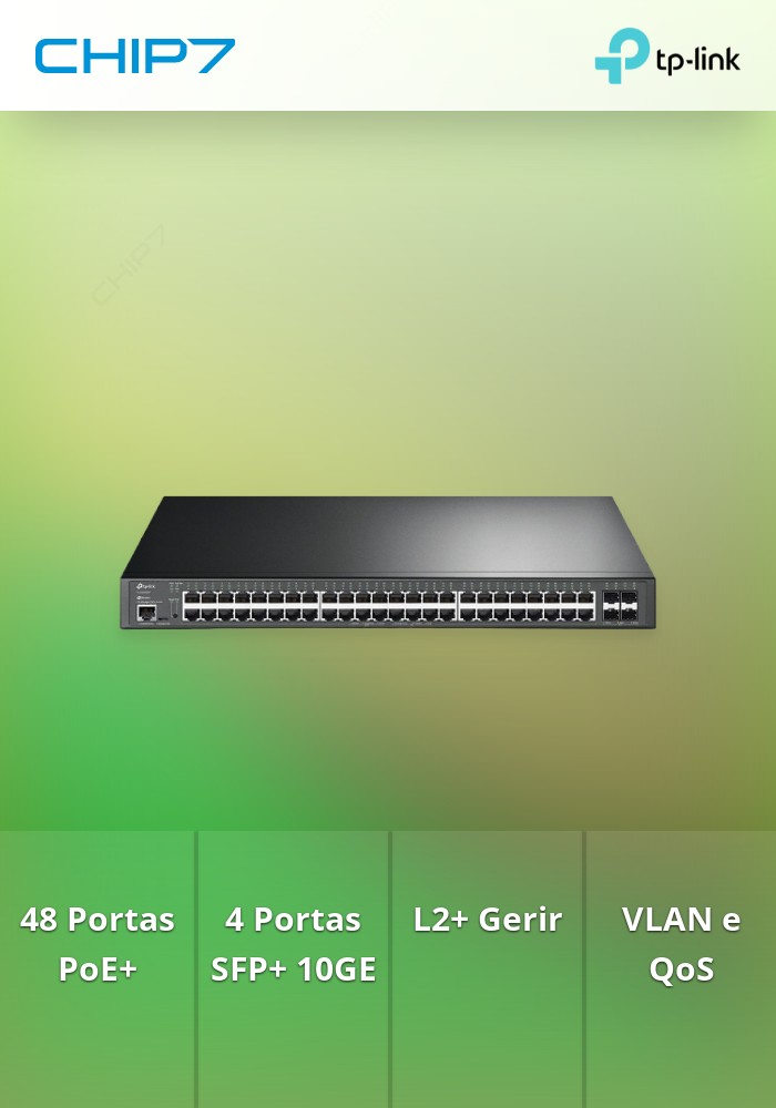 Switch TP-LINK JetStream 48-Port Gigabit and 4-Port 10GE SFP+ L2+ Managed Switch with 48-Port PoE+
