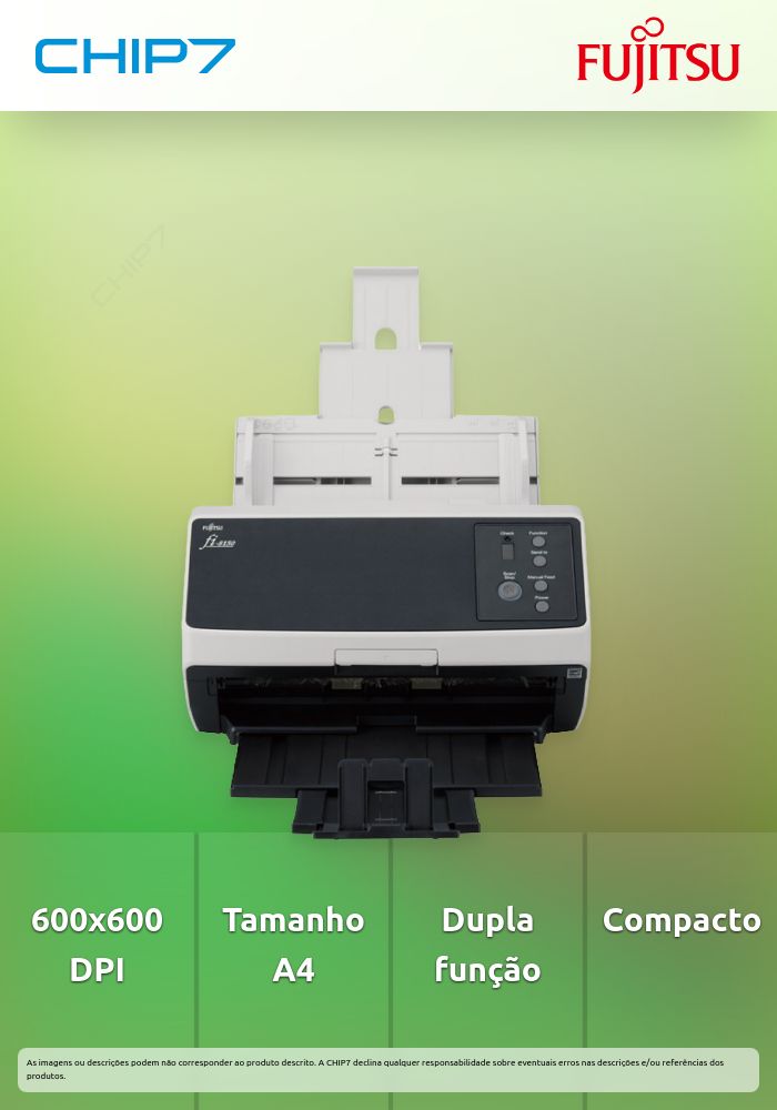 Fujitsu FI-8150 ADF + scanner de alimentação manual 600 x 600 DPI A4 Preto, Cinzento