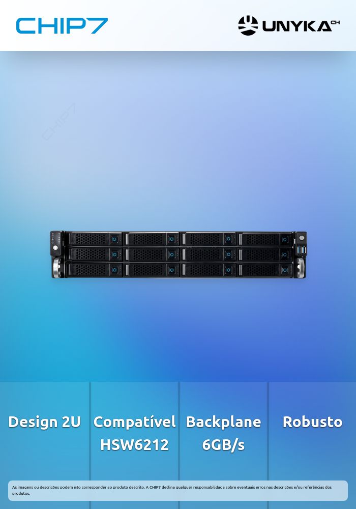 Caixa Unyka Server PRO Rack 2U HSW6212 BACKPLANE 6GB